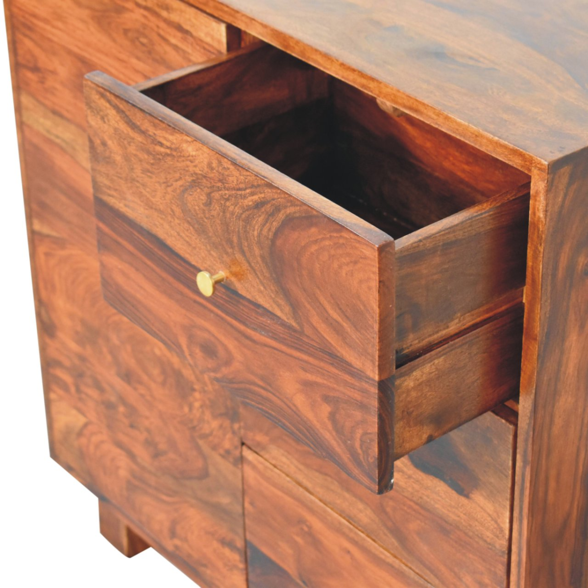 Artisan Furniture Solid Wood Tula Mini Sideboard, Brown, 3 Drawers and 1 Door