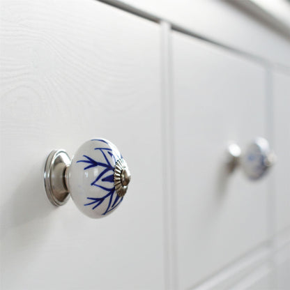 Round Geometric Ceramic Cabinet Knob
