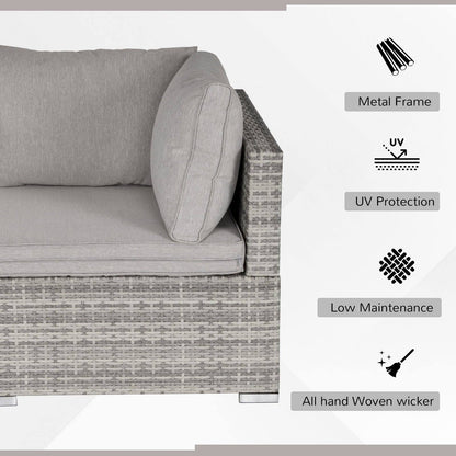 PE Rattan Wicker Corner Sofa Garden Furniture Single Sofa Chair w/ Cushions
