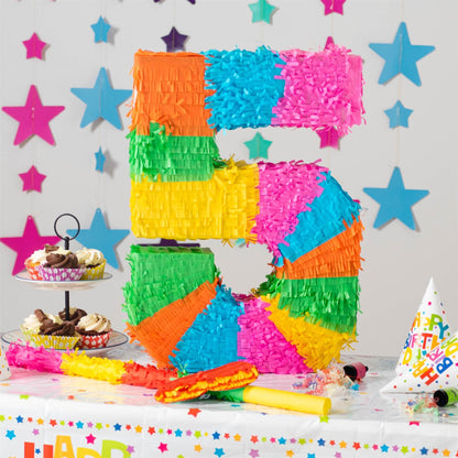 Large Number 5 Pinata Party Set