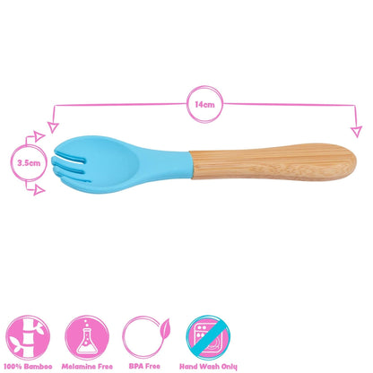 Bamboo Baby Weaning Fork with Silicone Tip