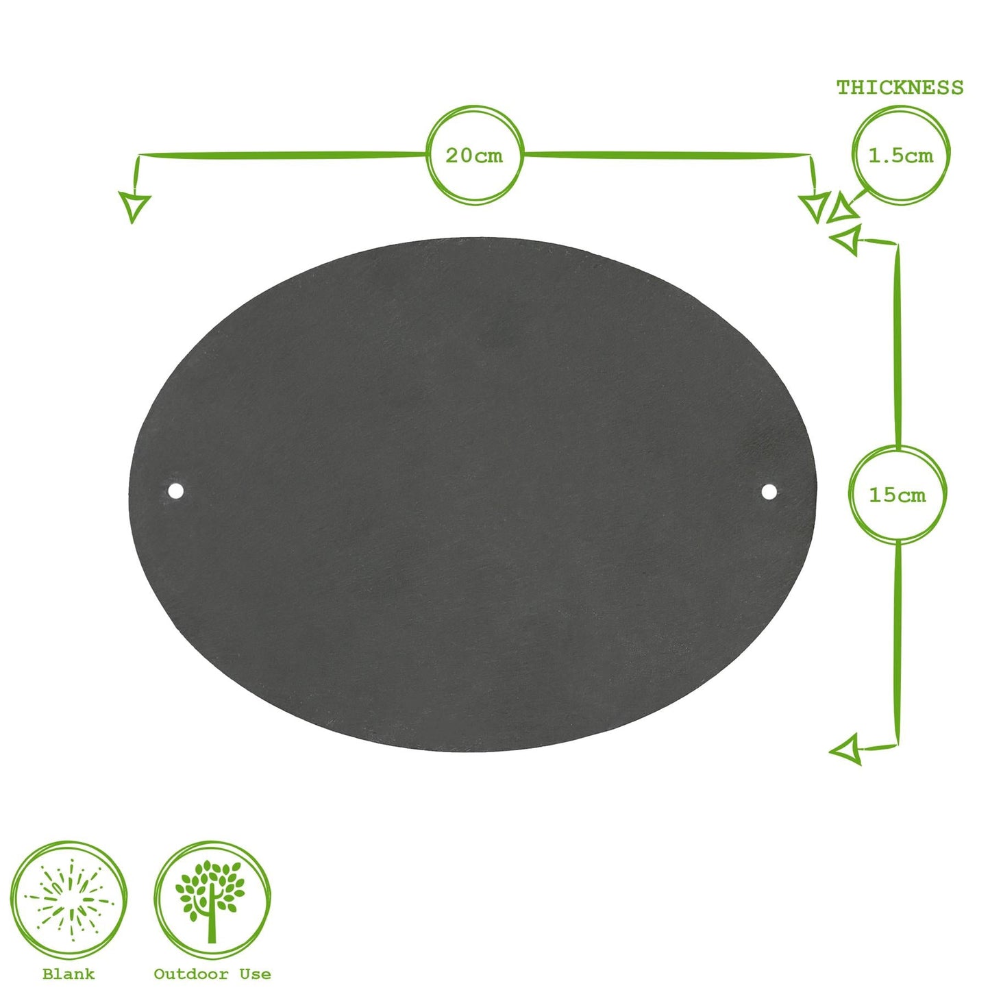 Linea Oval Blank Slate House Sign - 20cm x 15cm