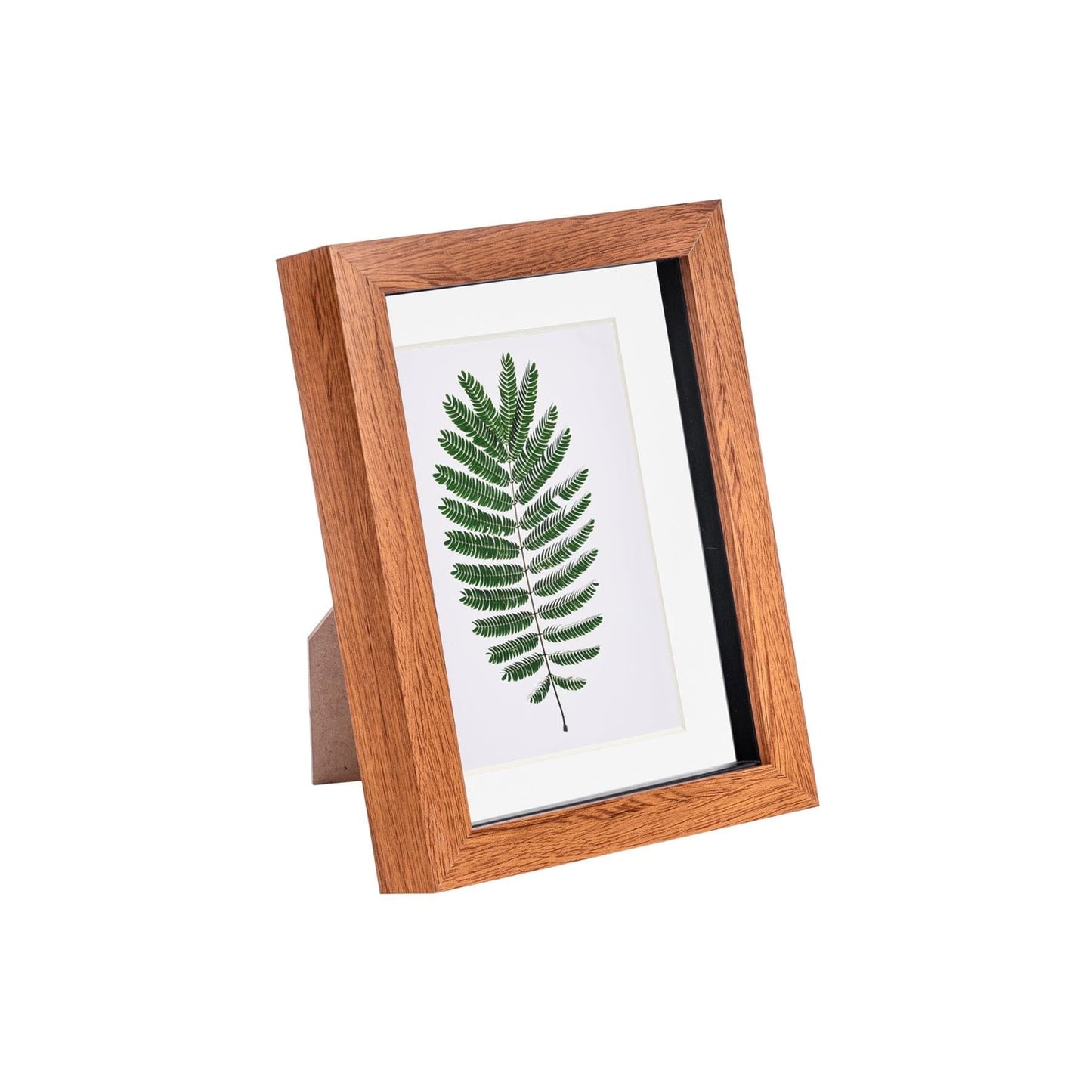 5" x 7" Dark Wood 3D Box Photo Frame - with 4" x 6" Mount