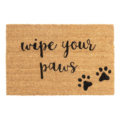 60cm x 40cm Wipe Your Paws Coir Door Mat