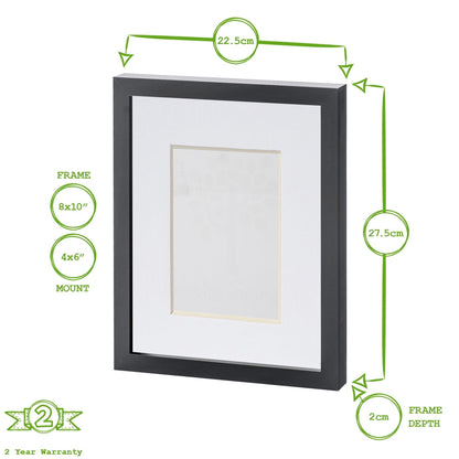 Black 8" x 10" Photo Frame with 4" x 6" Mount