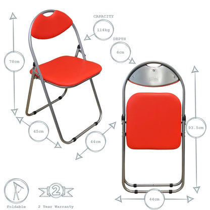 Red Curved Padded Folding Chair