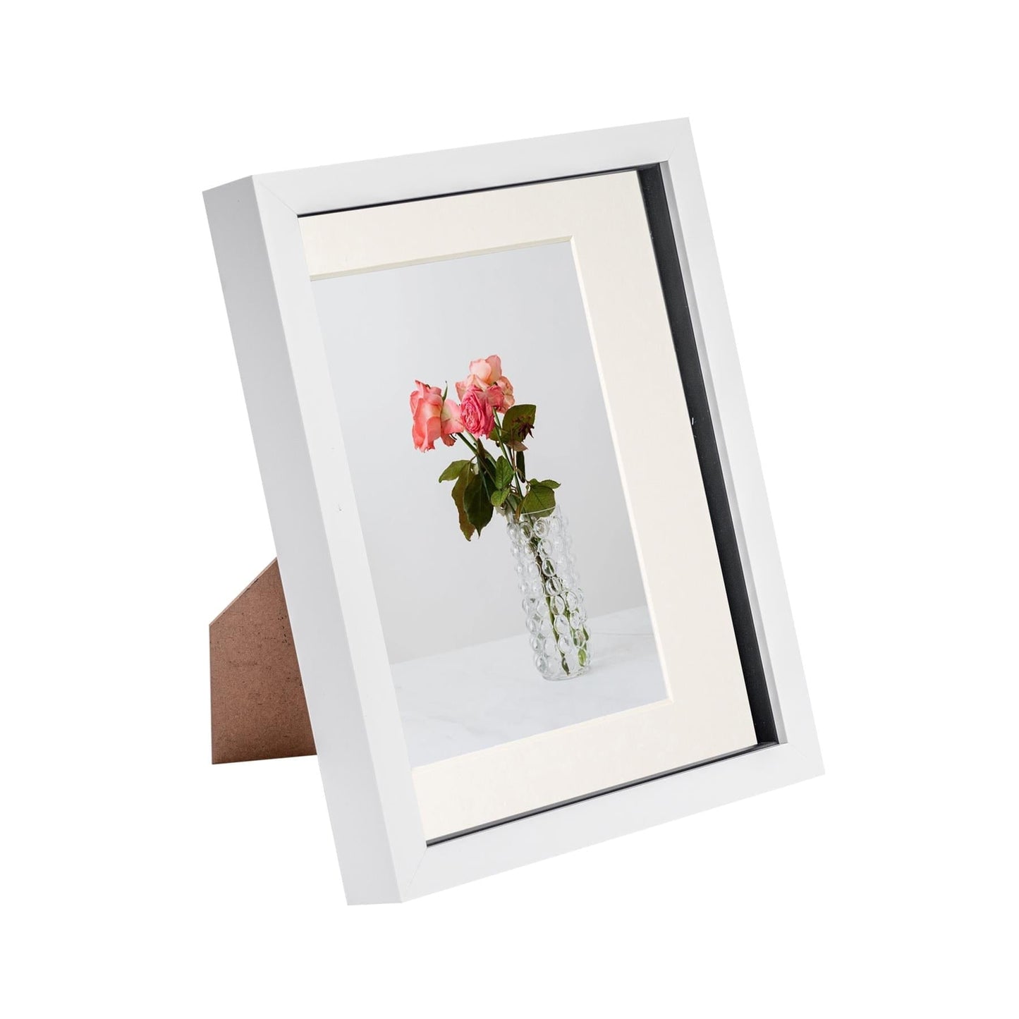 8" x 10" White 3D Box Photo Frame - with 5" x 7" Mount
