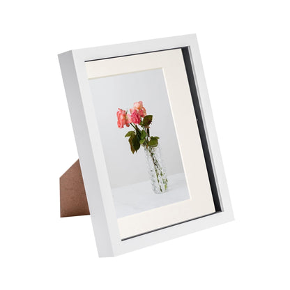 8" x 10" White 3D Box Photo Frame - with 5" x 7" Mount
