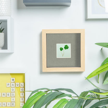 6" x 6" Light Wood 3D Deep Box Photo Frame - with 2" x 2" Mount