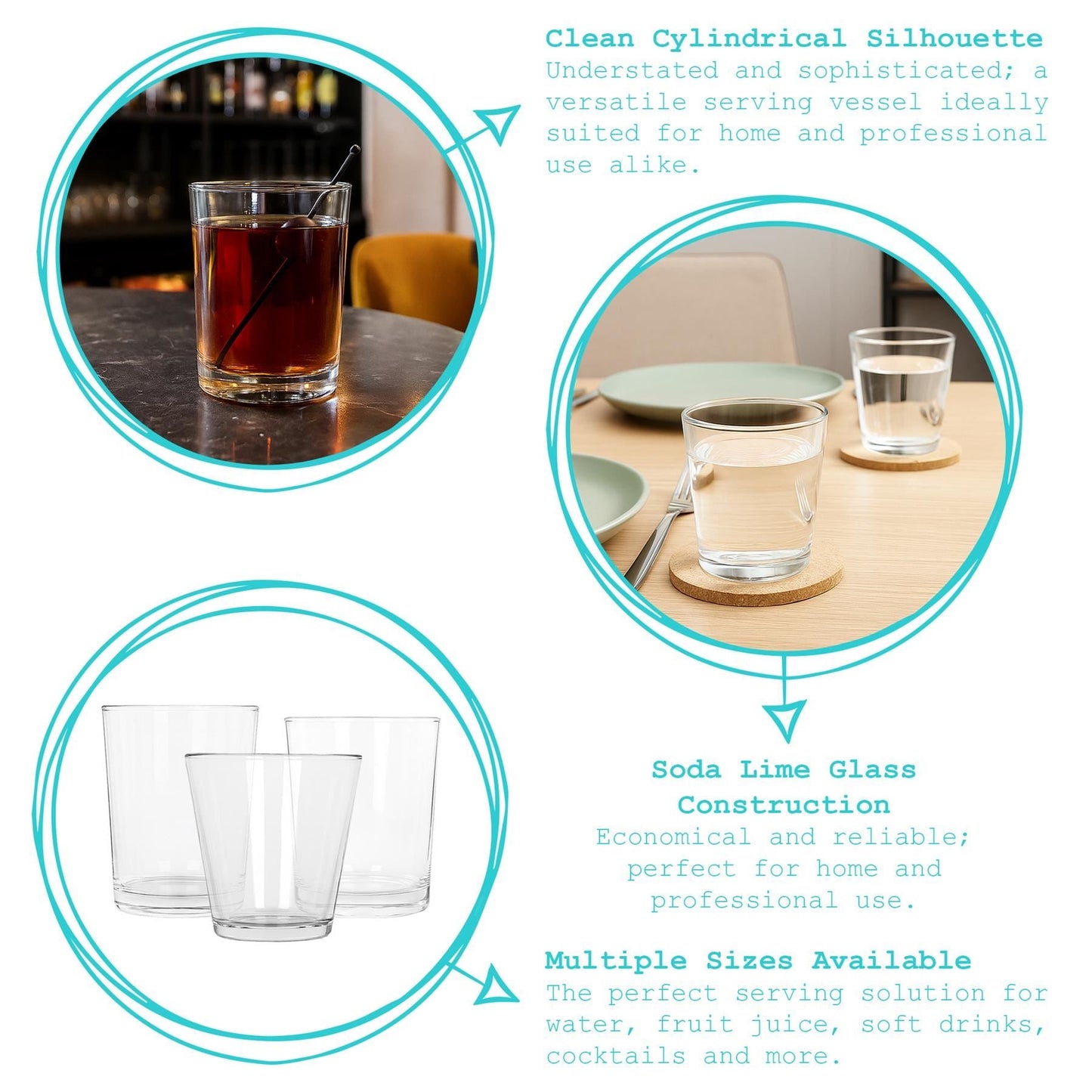 230ml Tumbler Glasses - Pack of 6