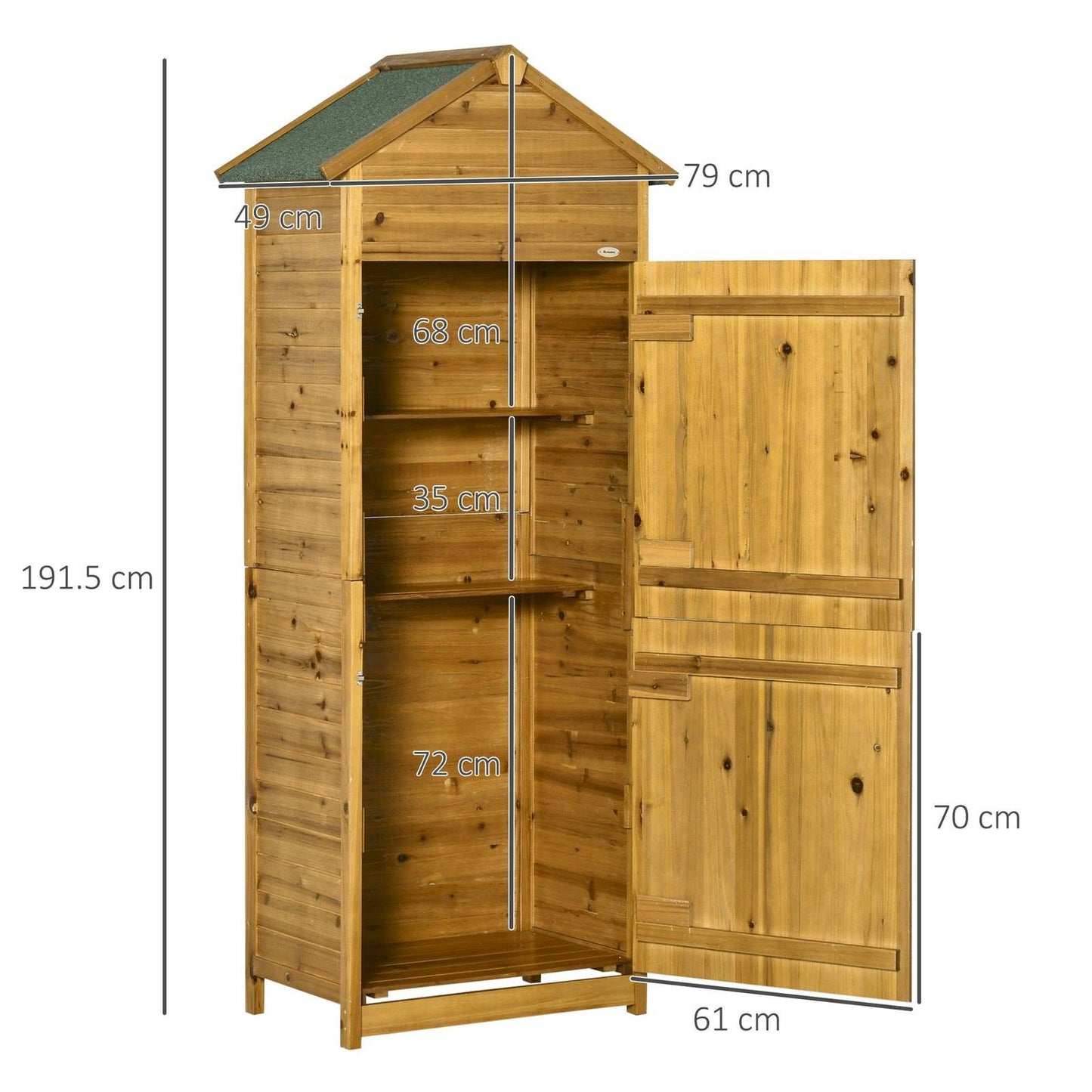 Rustica 191cm Barn Door Apex Garden Store With Shelves Fir Wood Natural by Steadfast