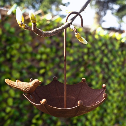 Hanging Umbrella Bird Bath Bird Feeder Cast Iron