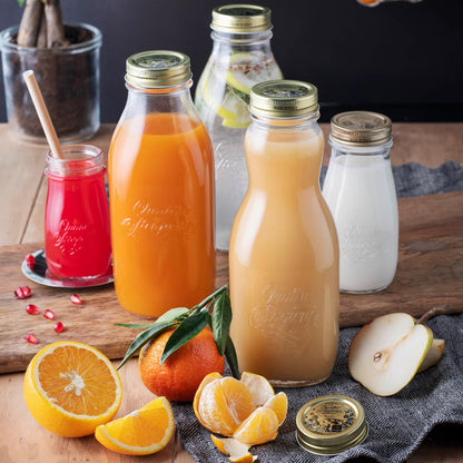 400ml Quattro Stagioni Glass Bottles with Screw Top Lid - Pack of 3