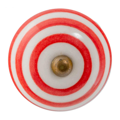 Round Stripe Ceramic Cabinet Knob