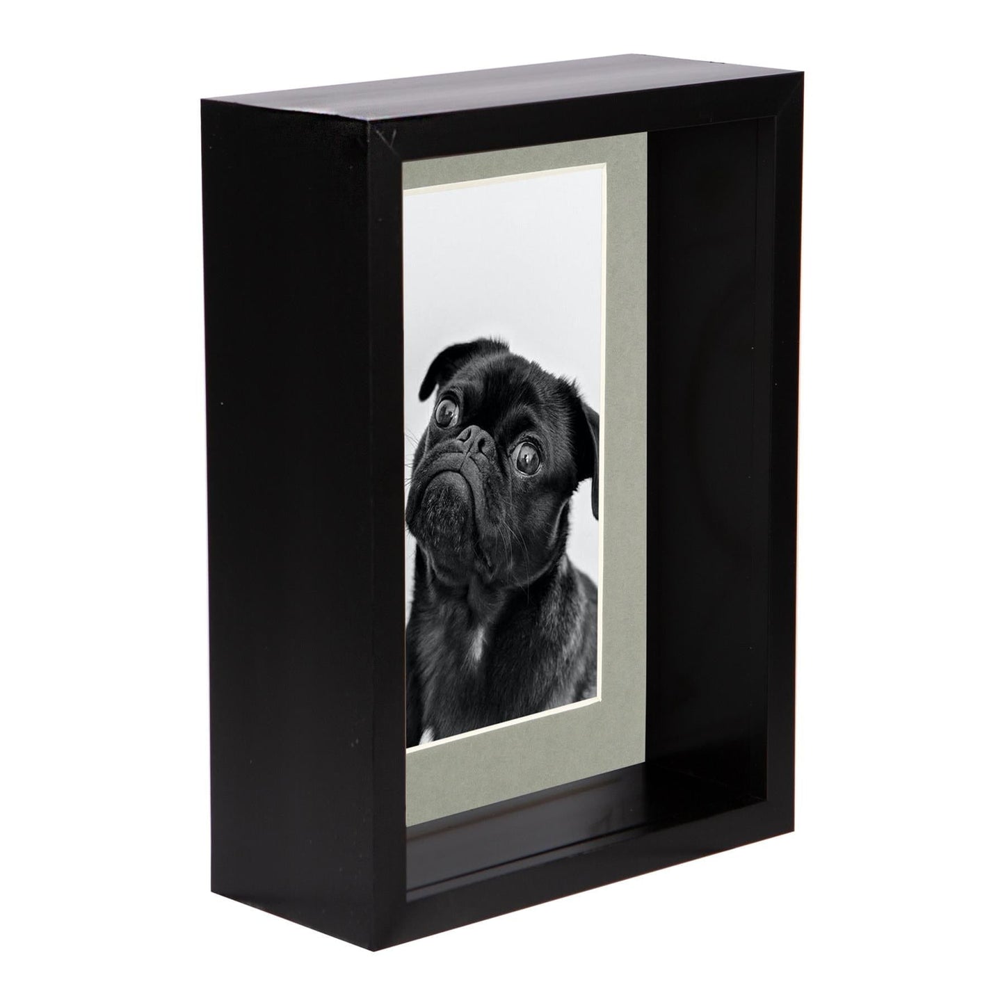 5" x 7" Black 3D Deep Box Photo Frame - with 4" x 6" Mount