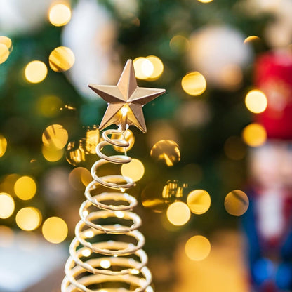 Set of Two LED Gold Spiralite Trees