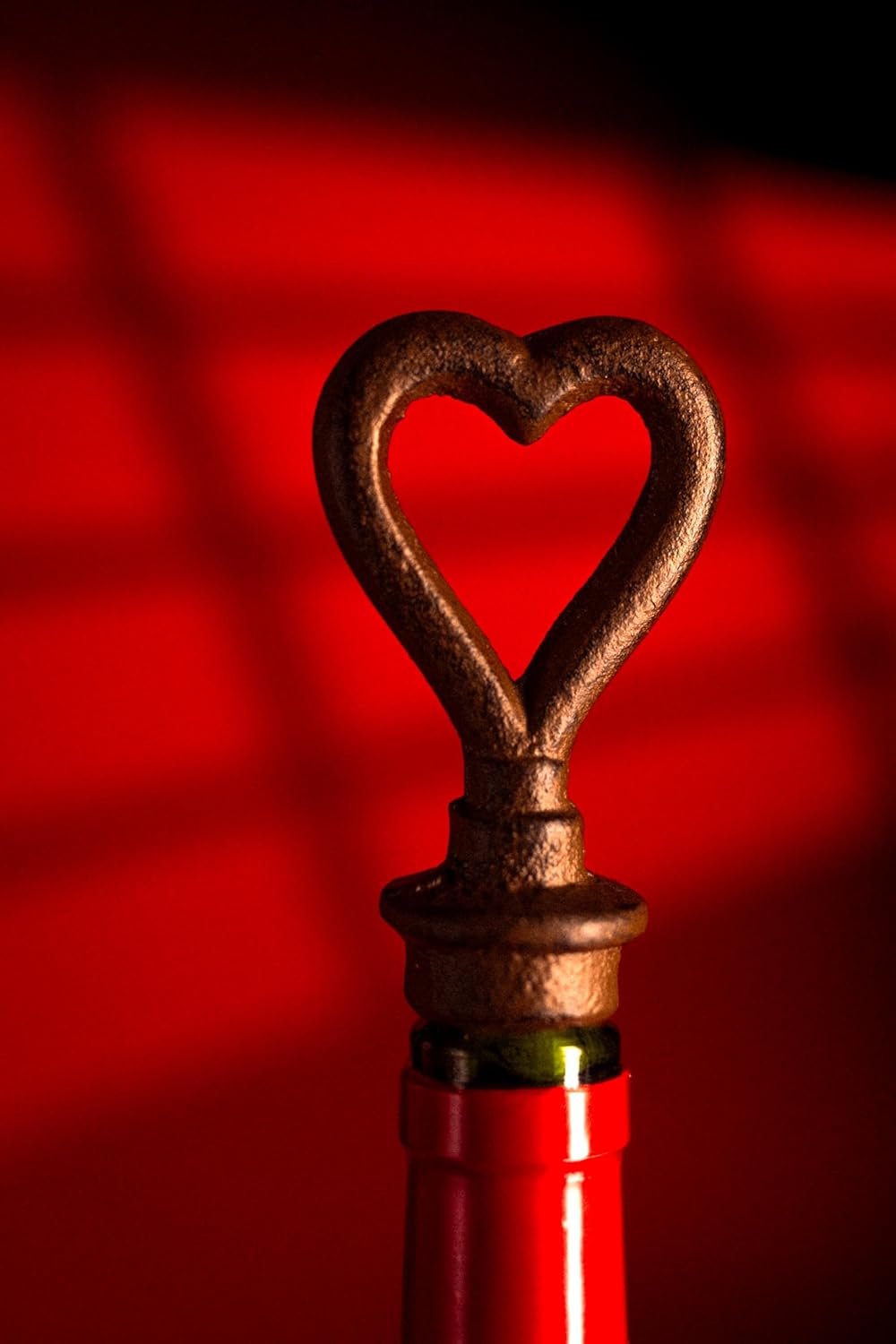 Modern Love Heart Shaped Bottle Stopper Vintage Style Cast Iron