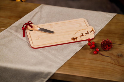 Christmas Wooden Santa Sleigh Cheese Board