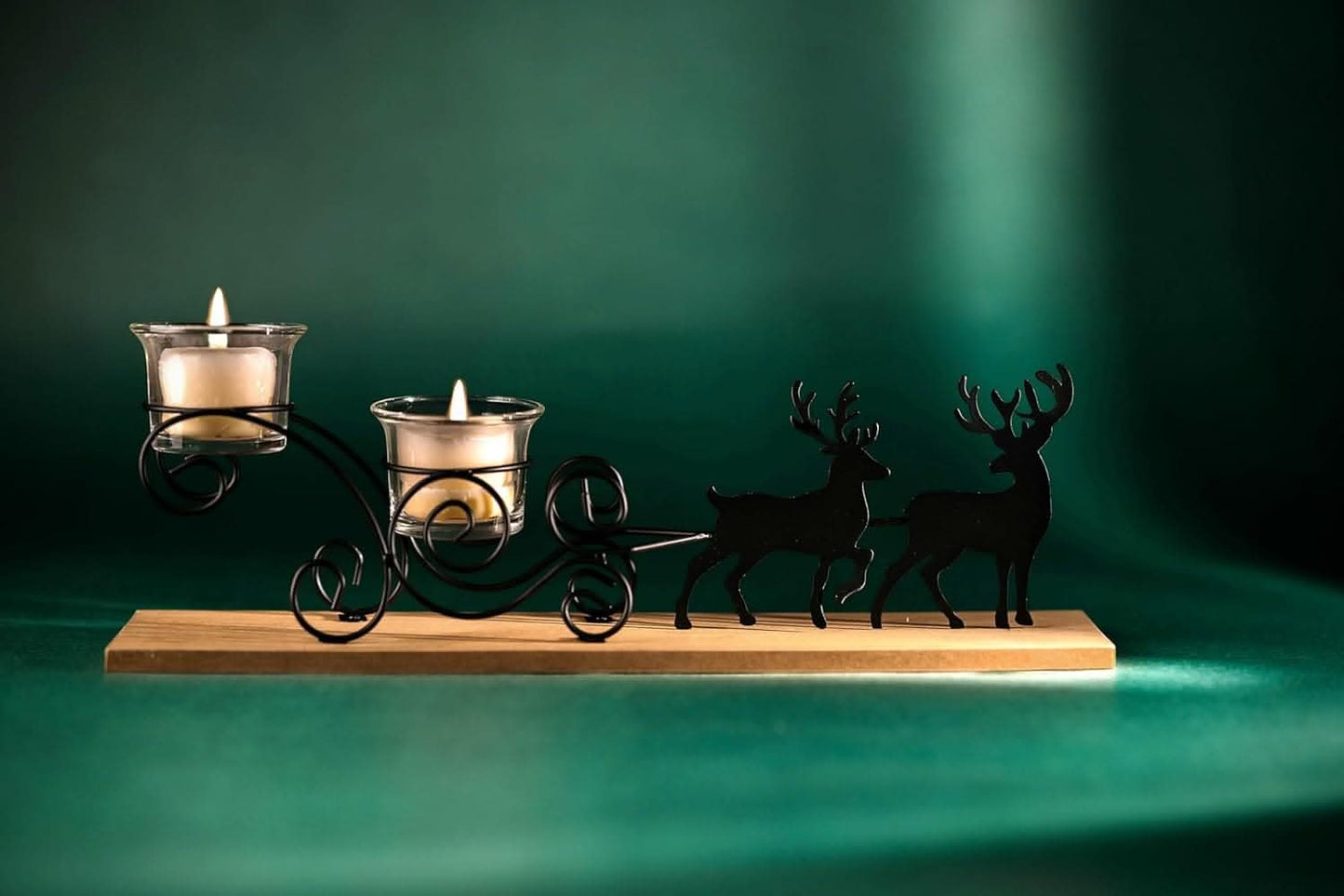 Reindeer 2pc Candle Holder