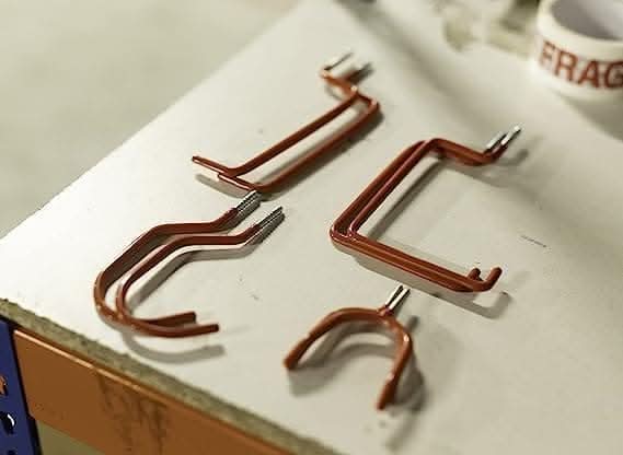 8pc Heavy Duty Red PVC Coated Multi Purpose Storage Hooks