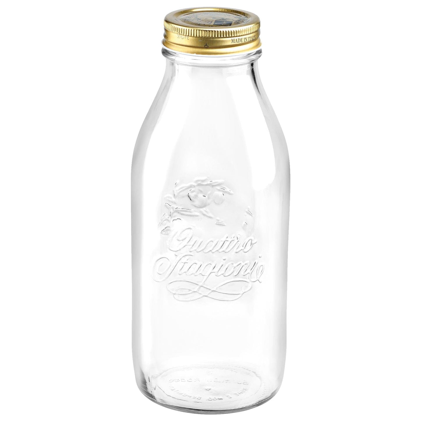 1L Quattro Stagioni Glass Bottle with Screw Top Lid