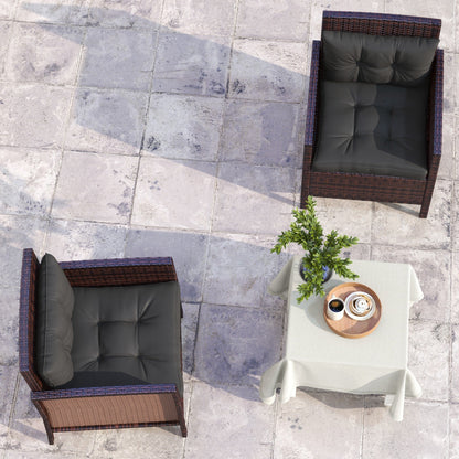 Outsunny 2pc Outdoor Seat Cushion for Patio Furniture, Charcoal Grey