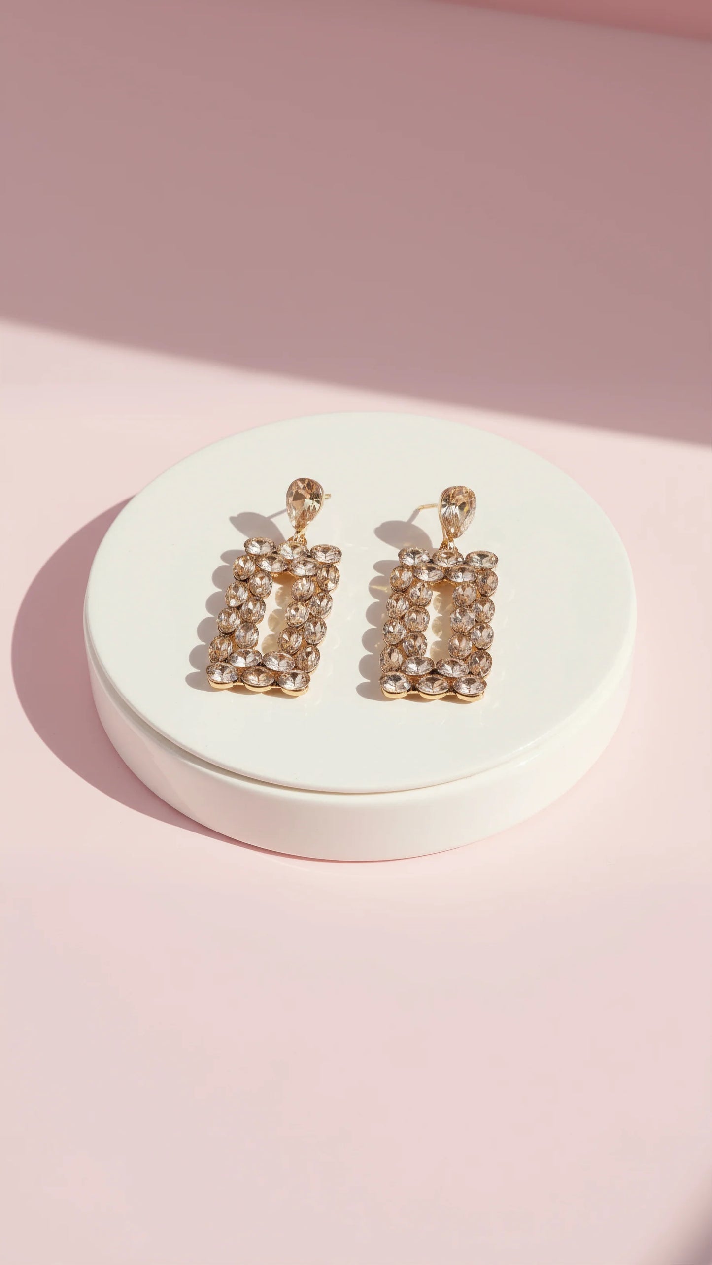 Oblong Crystal Drop & Dangle Earrings