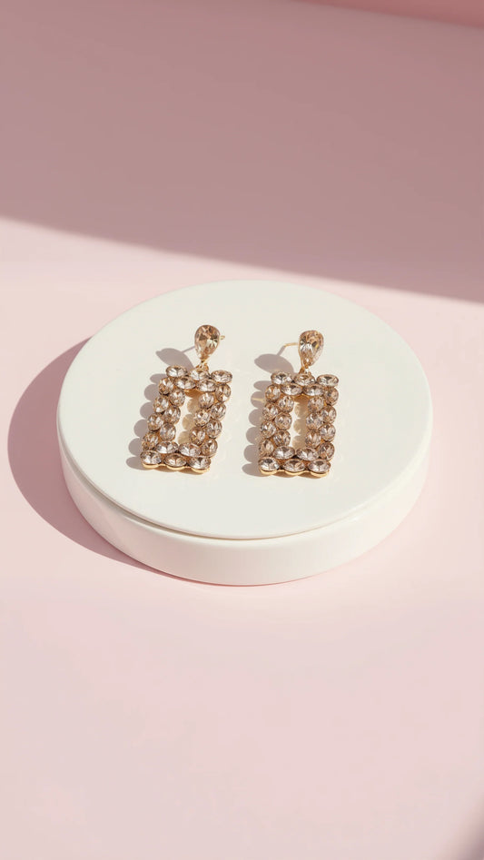 Oblong Crystal Drop & Dangle Earrings
