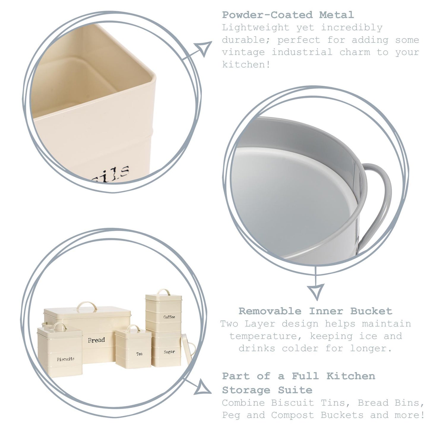 Vintage Ice Bucket with Scoop