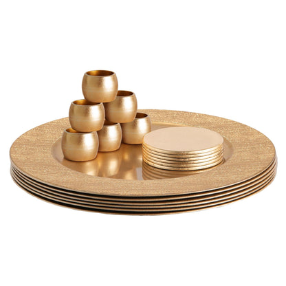 18pc Round Ribbed Charger Plates Set - 33cm