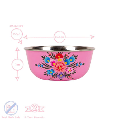 Pansy 16.5cm Stainless Steel Picnic Bowl