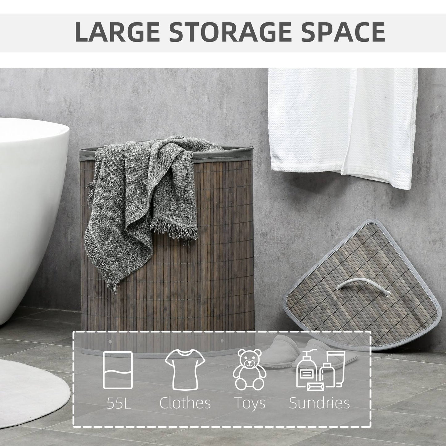 Bamboo Laundry Basket With Lid