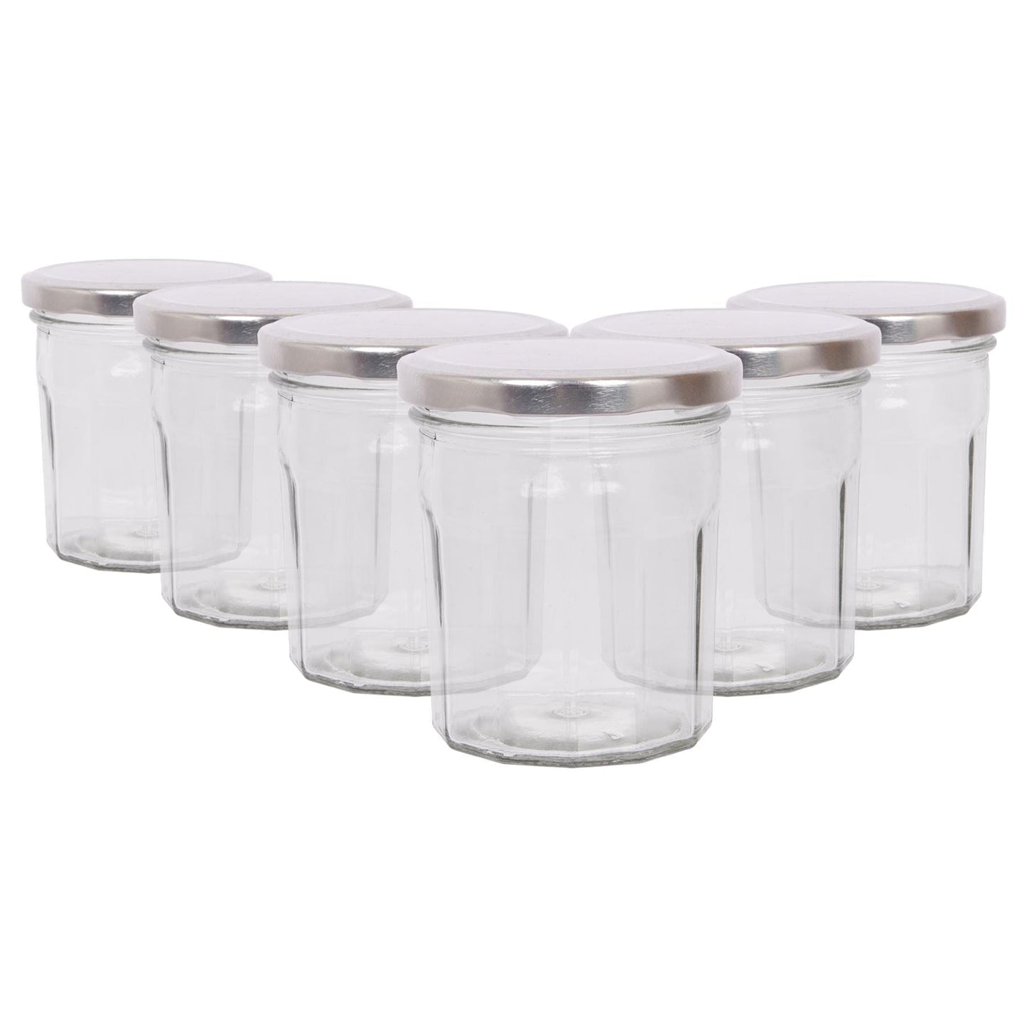 250ml Glass Jam Jars with Lids - Pack of 6