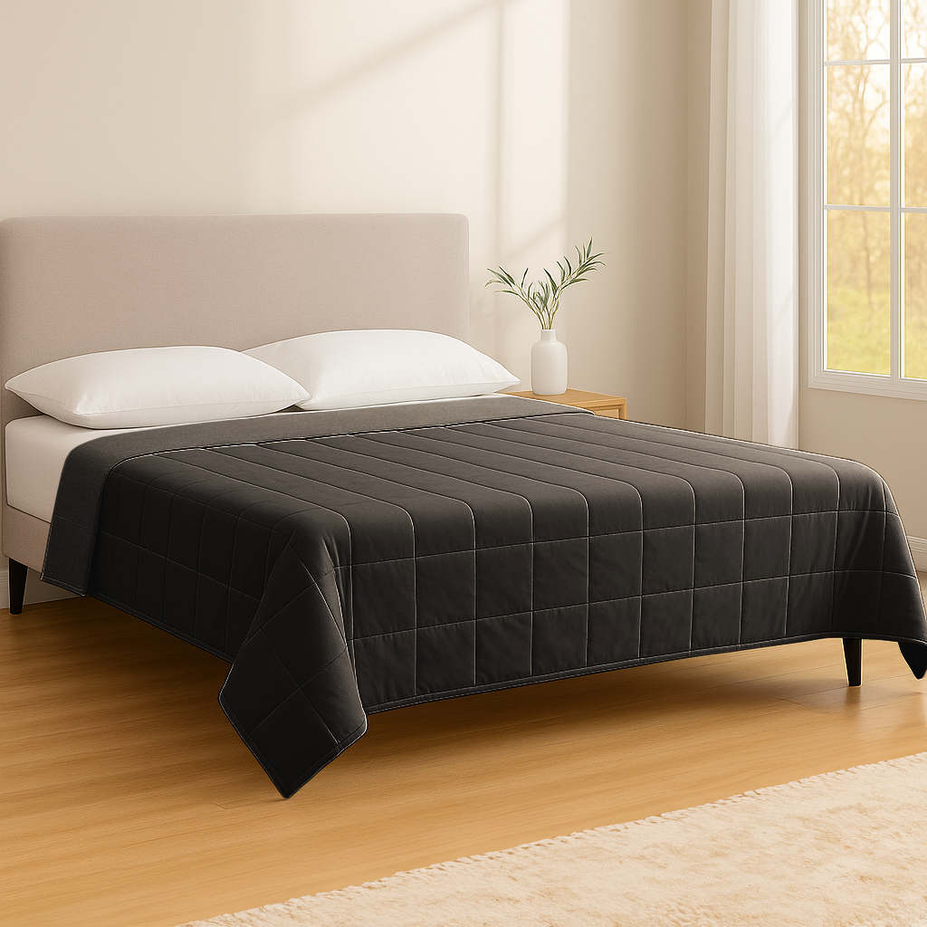 Weighted Blanket with Storage Bag - 125 x 180cm - 6kg - Black