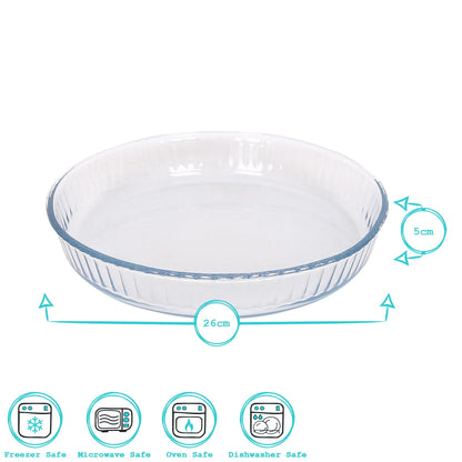 Optical Round Glass Oven Dish - 26cm x 26cm