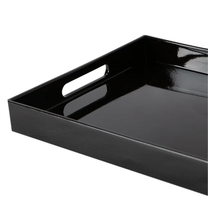 34.5cm x 25cm Black Rectangle Lacquer Tray