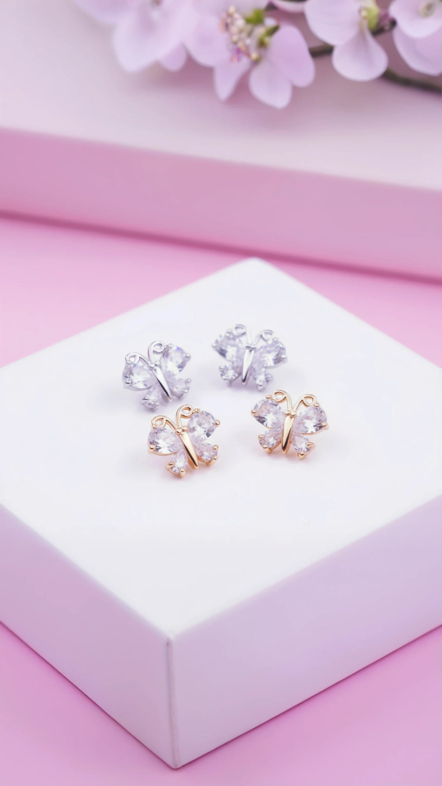 Butterfly Crystal Stud Earrings
