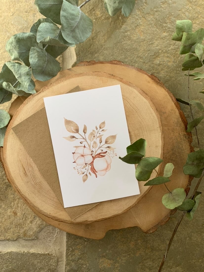 Autumn Cotton Bouquet Autumn Seasonal Wall Home Decor Print