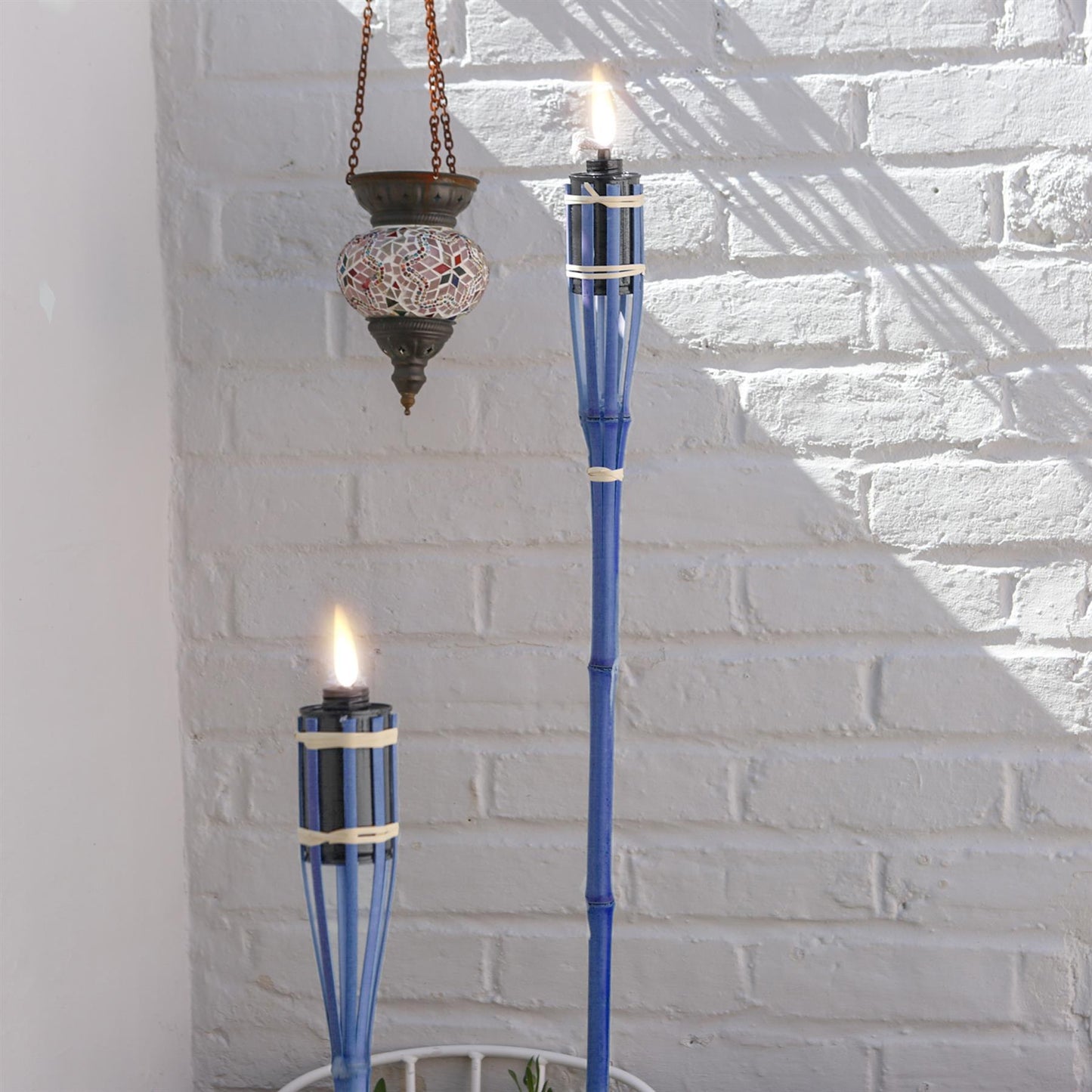 Blue Bamboo 113cm Garden Fire Torches - Pack of Six