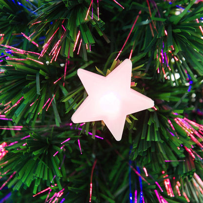 Homcom 4FT Prelit Artificial Christmas Tree Fibre Optic Star LED Light with LED Light for Indoor Party