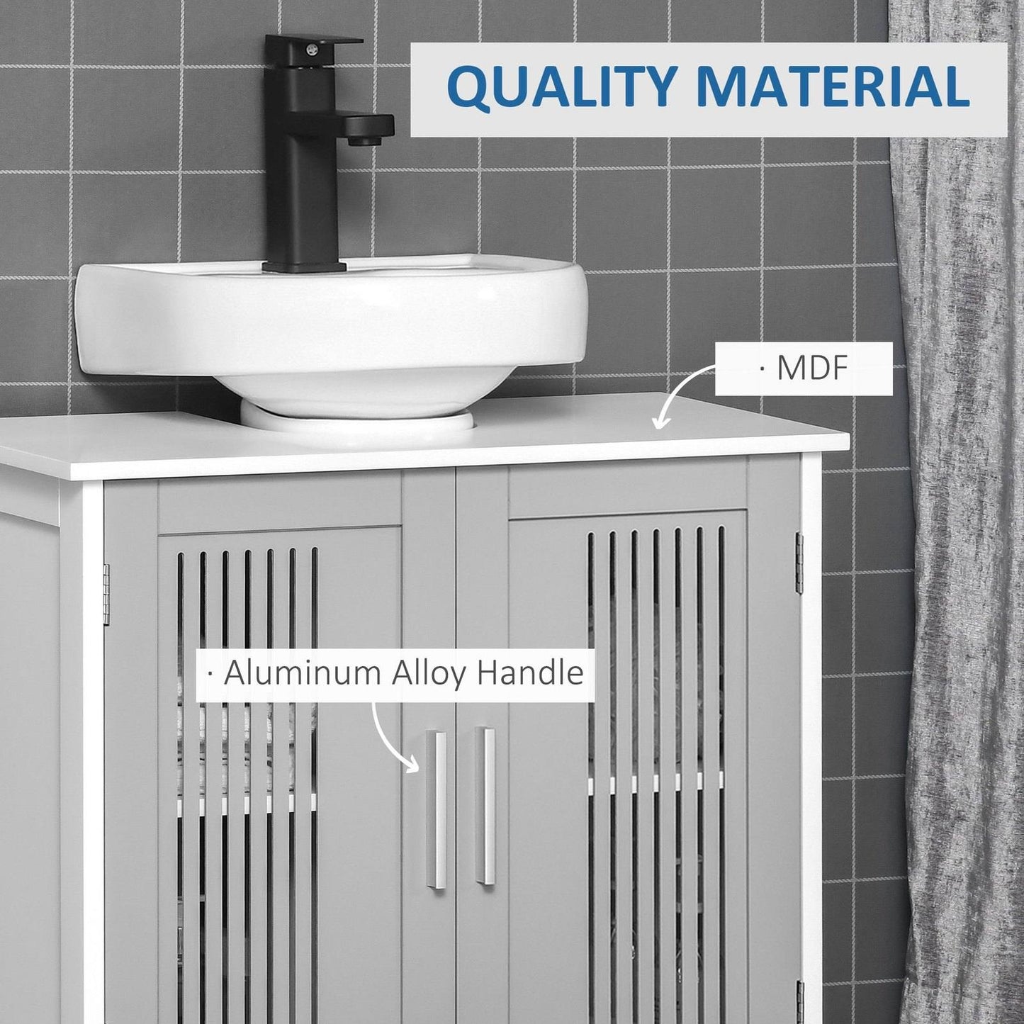 kleankin Modern Under Sink Cabinet with 2 Doors