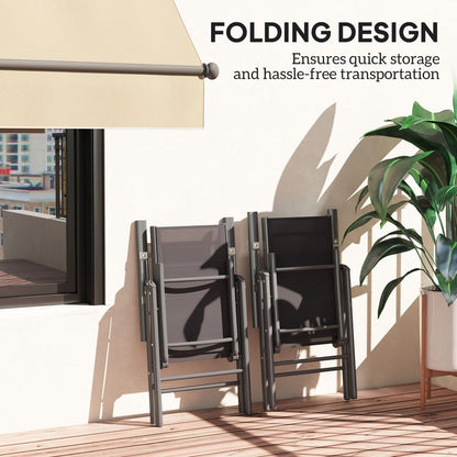 Outsunny 2PCS Folding Chair w/ Breathable Mesh Back and Seat