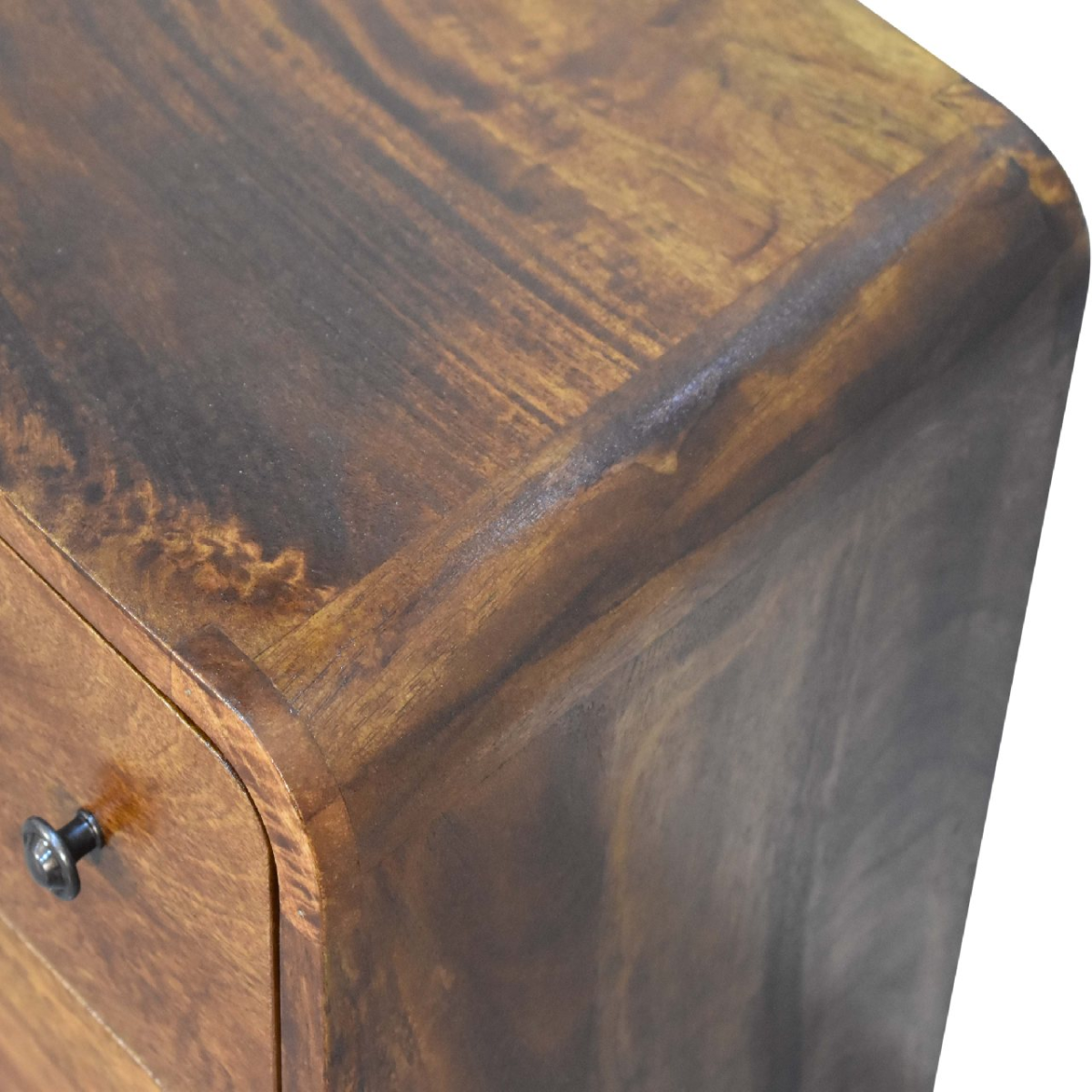 Artisan Furniture Solid Mango Wood Mini Curved Chestnut Chest