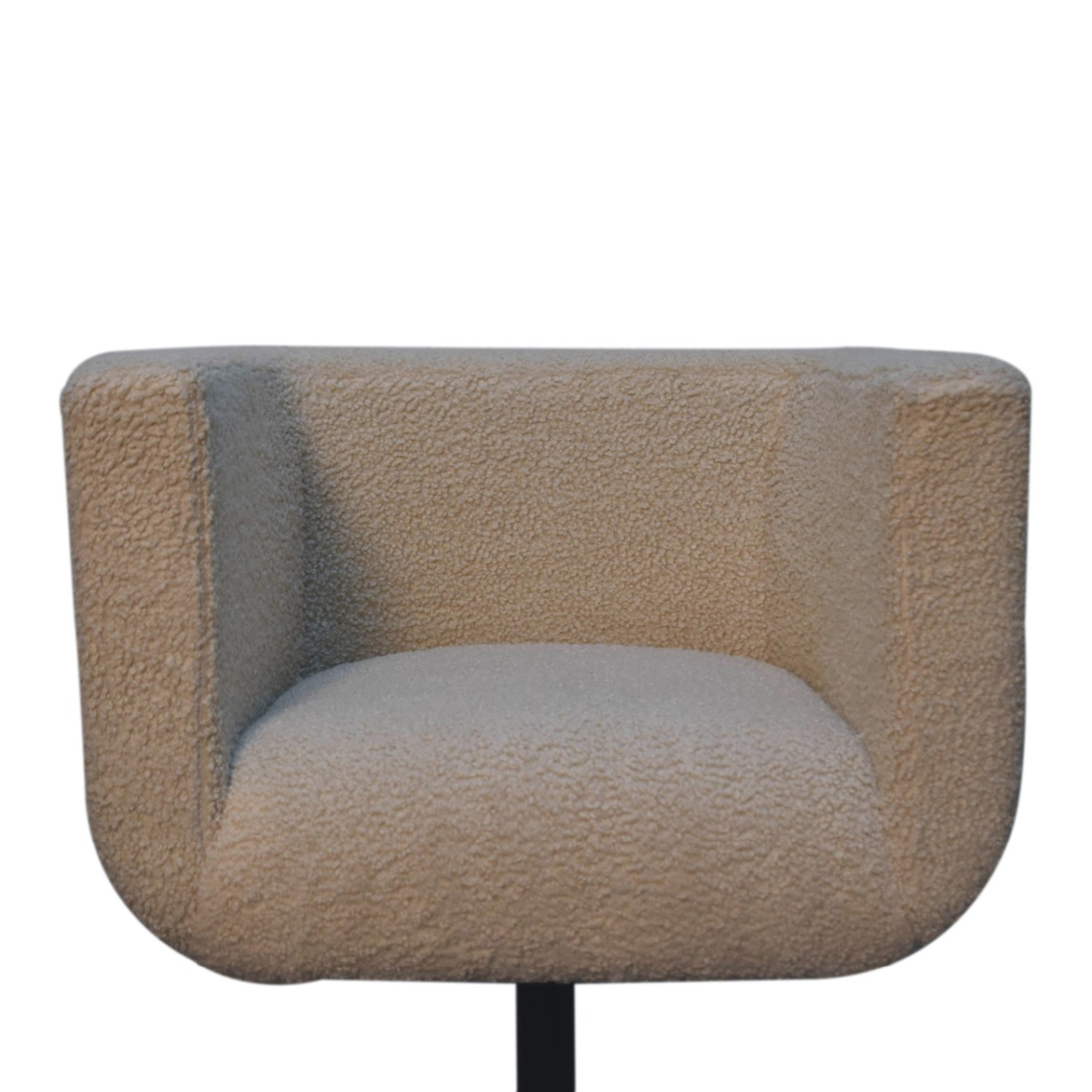 Artisan Furniture Solid Mango Wood Cream Boucle Swivel Chair