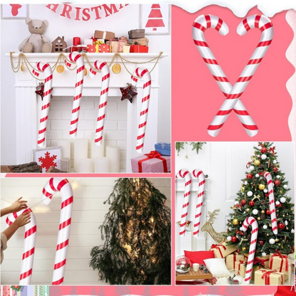 4 Christmas Inflatable Candy Cane Giant Blow Up Candy Stick for Christmas