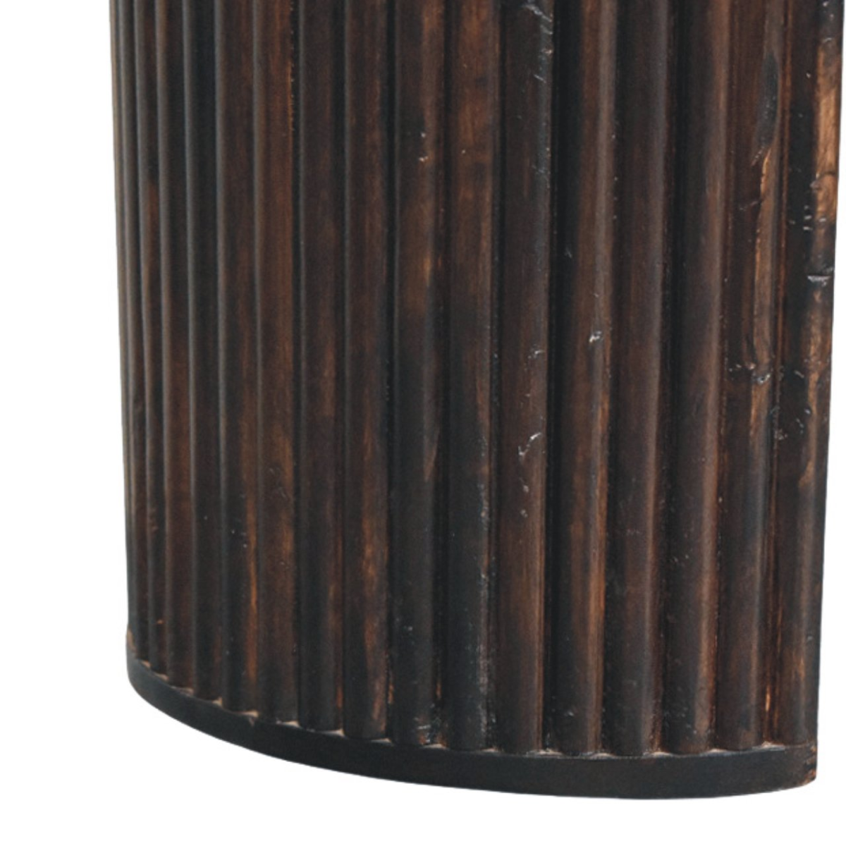 Artisan Furniture Solid Wood Velvet Mocha Fluted Bench, Dark Brown