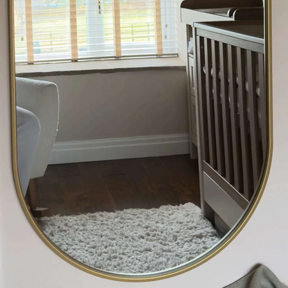 Emi- Gold Metal Runway Oval Mirror - 120cm x 40cm