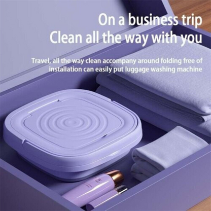 8L Portable Washing Machine Mini Washer Foldable Washer and Spin Dryer Travel UK Purple