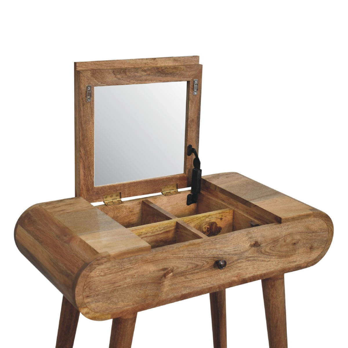 Artisan Furniture Solid Mango Wood Mini Oak-ish Round Dressing Table 79x70x35 cm