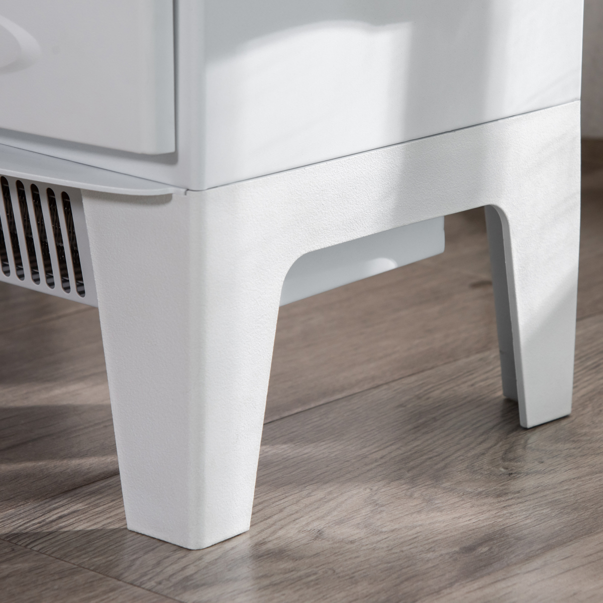 HOMCOM Freestanding Electric Fireplace Stove Heater W/ LED Flame Effect White